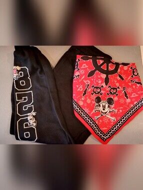 Disney Joggers Mickey Mouse And Pirate Skull Disney Mickey Bandana Size 8-10